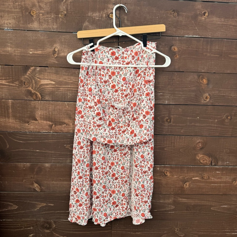 Abercrombie & Fitch Floral Skirt - Red and White